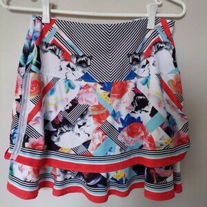 Lucky In Love Scallop Pleated Tennis Pickleball Golf Skirt, Size S/4-6